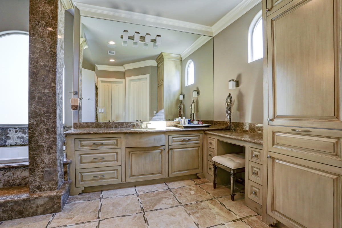 Built-in vanity area is the perfect spot to get ready in the mornings