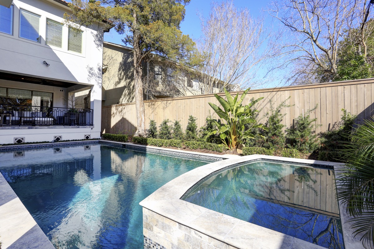 Pool and spa provide a personal backyard oasis